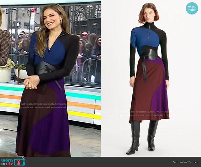 Tory Burch Colorblock Long-Sleeve Jersey Top worn by Allison Williams on Today