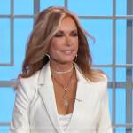 Tracey Bregman’s white leather blazer dress on The Talk