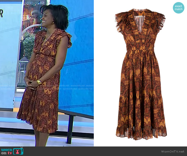 Ulla Johnson Samsara Midi Dress worn by Dr. Angela Lamb on Today