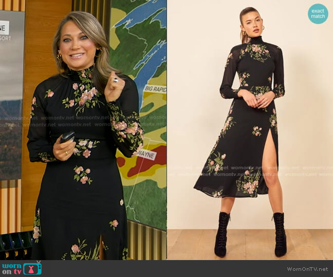 Reformation Valentin Dress worn by Ginger Zee on Good Morning America