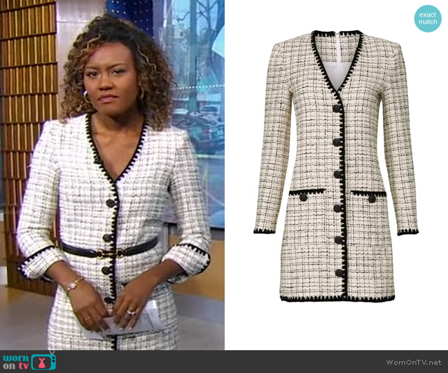 Veronica Beard Palatine Tweed Dress worn by Janai Norman on Good Morning America