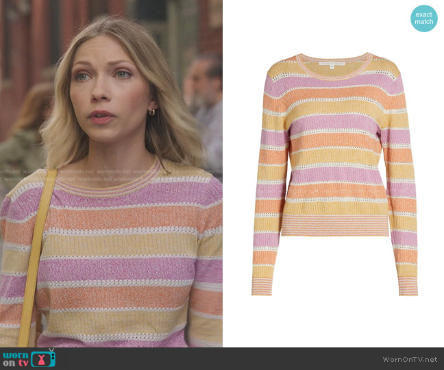 Veronica Beard Raimi Striped Knit Sweater worn by Kate Keller (Tavi Gevinson) on Gossip Girl