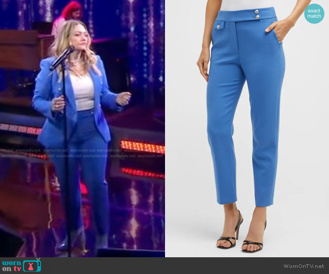 Veronica Beard Renzo Pants in Bluebell worn by Elle King on Good Morning America