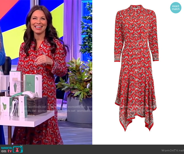 Veronica Beard Willamette Paisley Silk Shirt Dress worn by Gretta Monahan on The View
