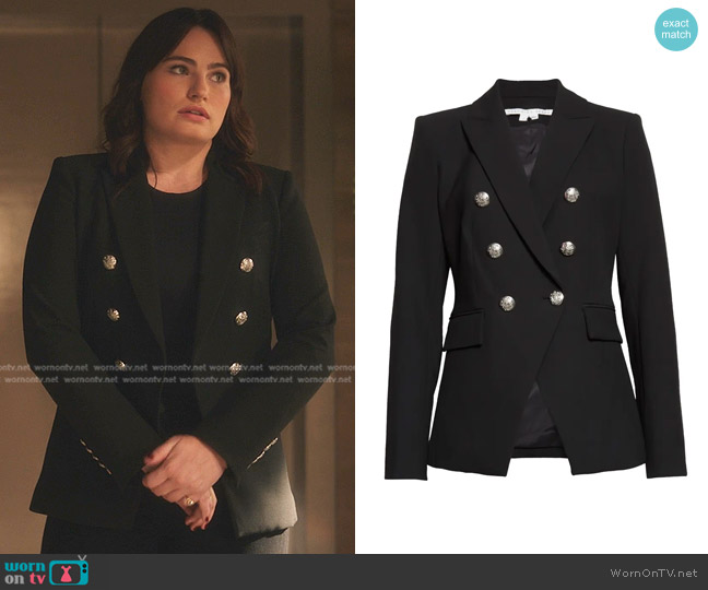 Veronica Beard Miller Dickey Jacket in Black worn by Heidi Bergmann  (Kathryn Gallag) on Gossip Girl