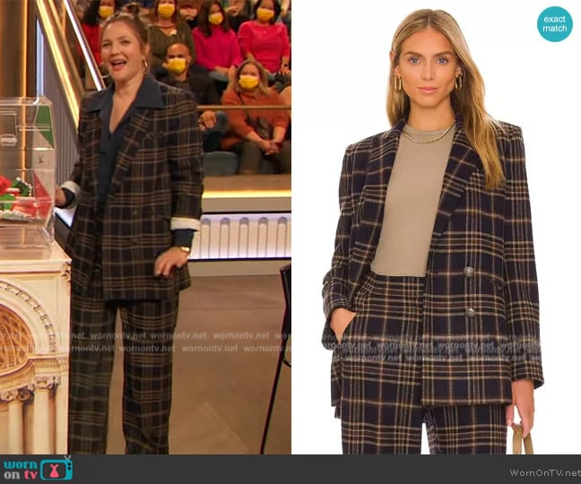 Veronica Beard Oria Dickey Jacket worn by Drew Barrymore on The Drew Barrymore Show