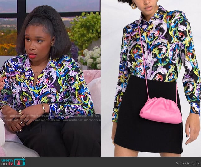 Versace Baroccoflage Print Blouse worn by Jennifer Hudson on The Jennifer Hudson Show