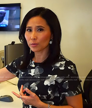 Vicky’s black print short sleeve dress on Today