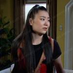 Wendy’s argyle vest and pink jeans on Days of our Lives