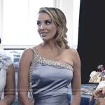 Whitney’s purple embellished one-shoulder dress on The Real Housewives of Salt Lake City