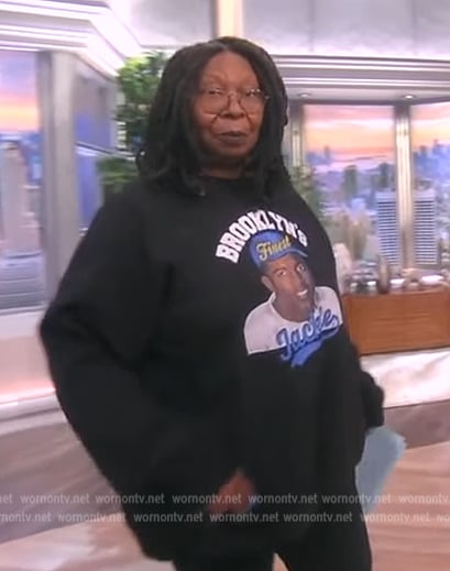 Whoopi’s Jackie Robinson’s graphic sweatshirt on The View