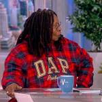 Whoopi’s red plaid Dap hoodie on The View