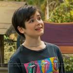 Winnie’s black The Rolling Stones logo print tee on Bunkd