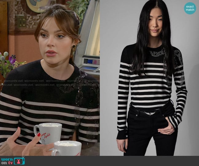 Zadig & Voltaire Source Sweater worn by Tessa Porter (Cait Fairbanks) on The Young and the Restless