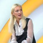 Zanna’s black and white ruffle bib dress on Today