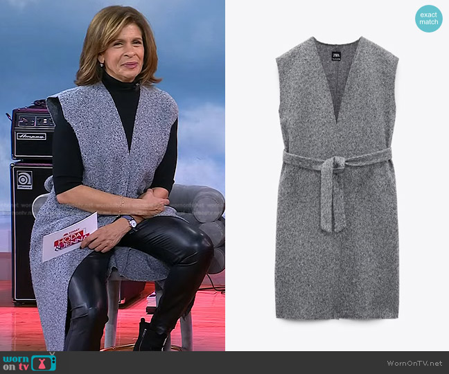 Zara Belted Boucle Vest worn by Hoda Kotb on Today