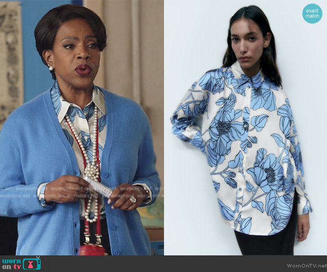 Zara Floral Print Shirt worn by Barbara Howard (Sheryl Lee Ralph) on Abbott Elementary