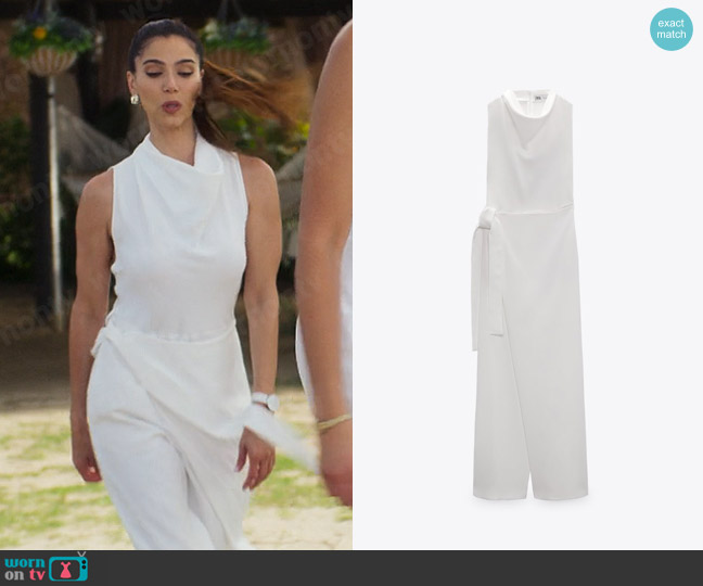 Zara Long Wrap Jumpsuit worn by Elena Roarke (Roselyn Sanchez) on Fantasy Island