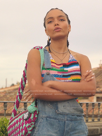 Zoya’s multicolor crochet halter top on Gossip Girl