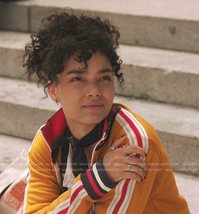 Zoya’s orange track jacket on Gossip Girl