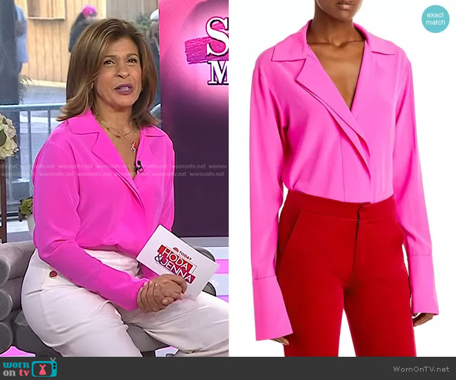 A.L.C. Kinsley Stretch Silk Blouse worn by Hoda Kotb on Today