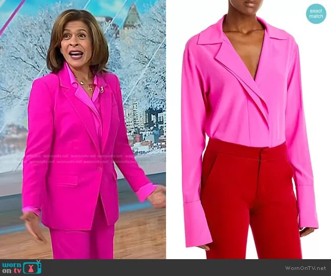 A.L.C. Kinsley Stretch Silk Blouse worn by Hoda Kotb on Today