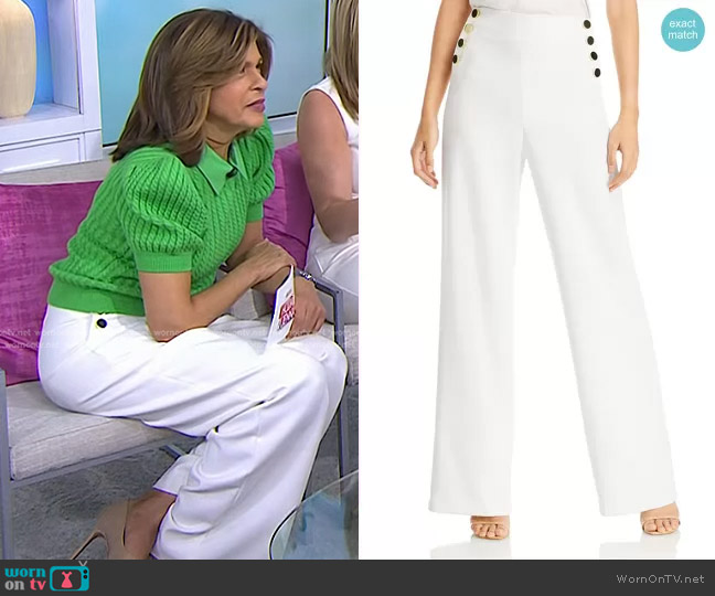 Alice + Olivia Ray High Waist Buttoned Pants worn by Hoda Kotb on Today