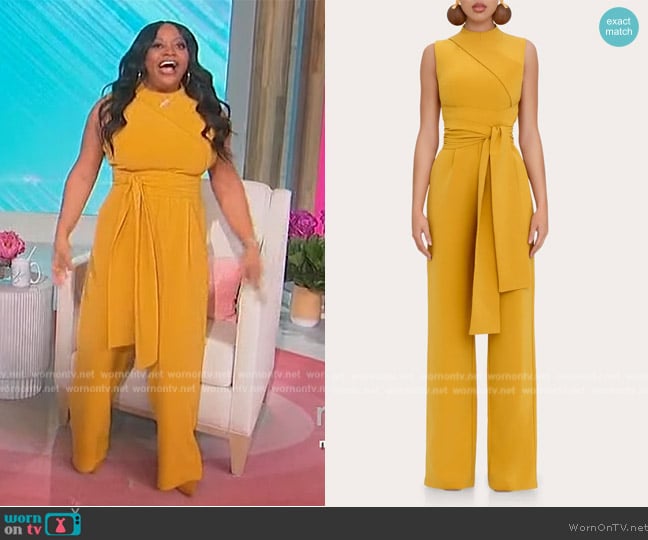 Andrea Iyamah Edar Sash-Tie Jumpsuit worn by Sherri Shepherd on Sherri