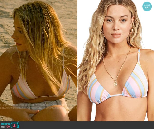 Billabong Break of Dawn Tall Slide Tri Bikini Top worn by Sarah Cameron (Madelyn Cline) on Outer Banks