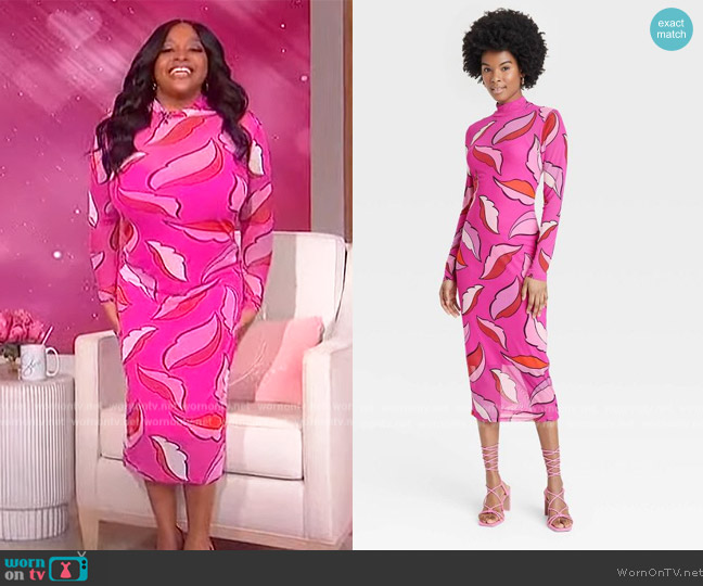 Target x Sammy B Black History Month Long Sleeve Mesh Bodycon Dress worn by Sherri Shepherd on Sherri