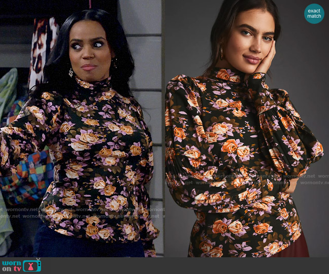 Anthropologie Tiered-Sleeve Turtleneck worn by Randi (Kyla Pratt) on Call Me Kat