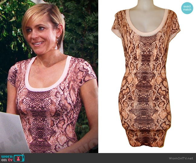 Cache Snakeskin Print Bodycon Dress worn by Nicole Walker (Arianne Zucker) on Days of our Lives