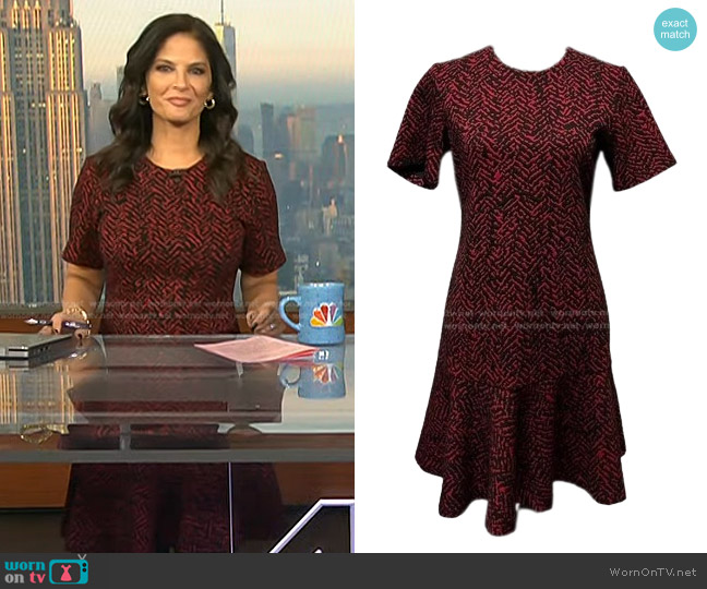Calvin Klein Ruffled High-Low Midi Dress worn by Darlene Rodriguez on Today