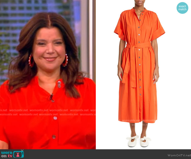 Co Gathered Short-Sleeve Shirtdress worn by Ana Navarro on The View