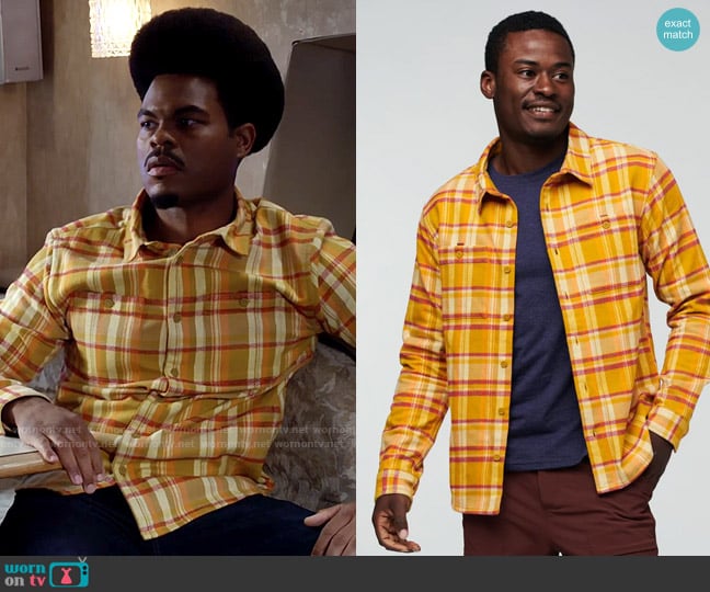 Cotopaxi Mero Shirt in Amber Plaid worn by Carter (Julian Gant) on Call Me Kat