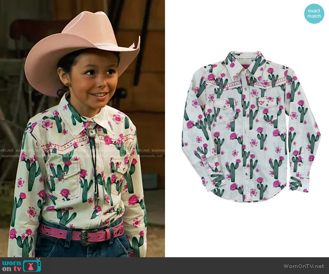 Cowgirl Hardware Girls Cactus Rose Snap Western Shirt worn by (Liliana Bonilla) on Bunkd