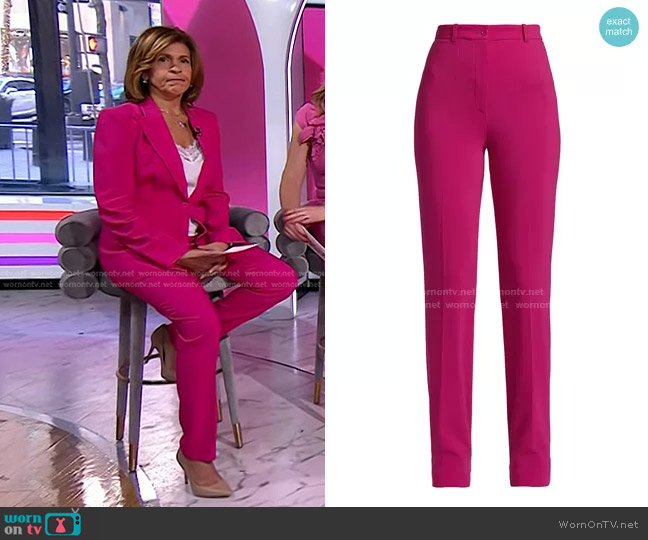 Michael Kors Crepe Cigarette Pants in Fuchsia worn by Hoda Kotb on Today