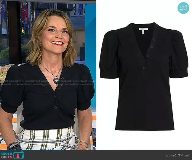 Derek Lam 10 Crosby Heather Ribbed T-Shirt worn by Savannah Guthrie on Today