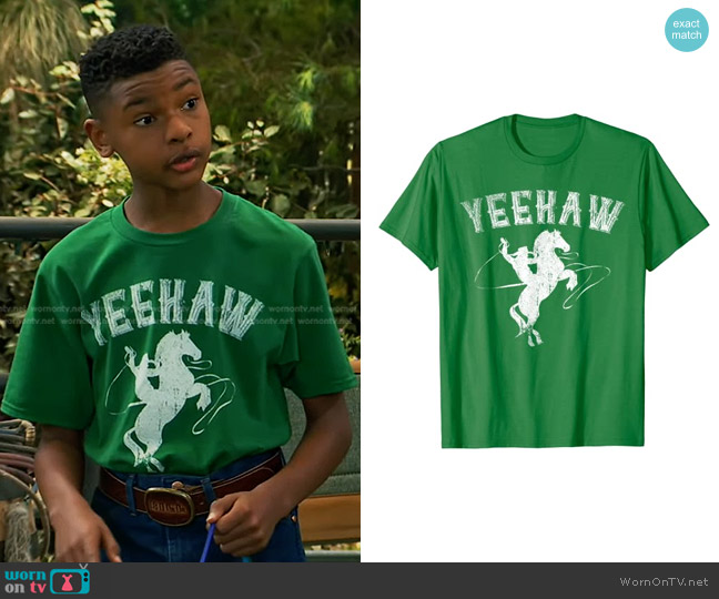 Cowboy Quotes Horse Ridding Rodeo Yeehaw Cowboy T-Shirt worn by Bill (Alfred Lewis) on Bunkd