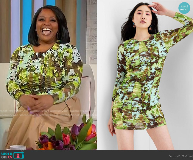 Future Collective with Gabriella Karefa-Johnson Floral Ruched Bodycon Mini Dress worn by Sherri Shepherd on Sherri
