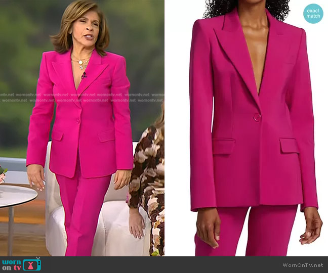 Michael Kors Georgina One-Button Wool Blazer in Fuchsia worn by Hoda Kotb on Today