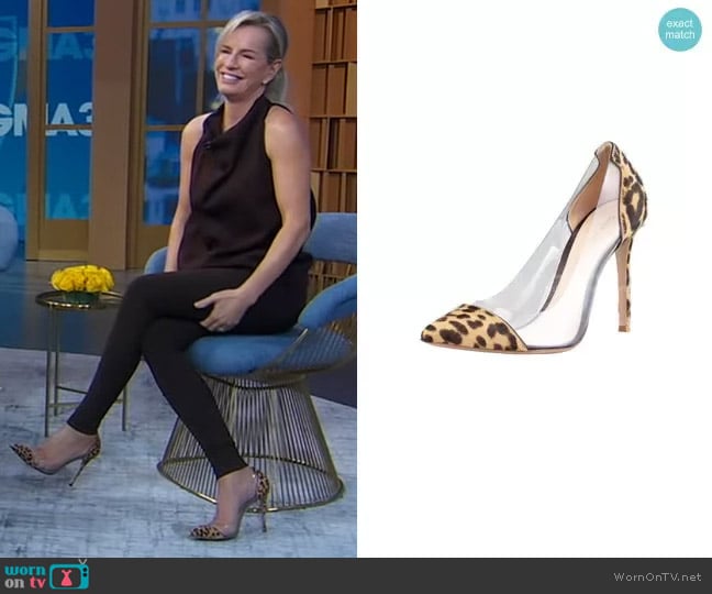 Gianvito Rossi Leopard-Print Calf Hair-PVC Pump worn by Dr. Jennifer Ashton on Good Morning America
