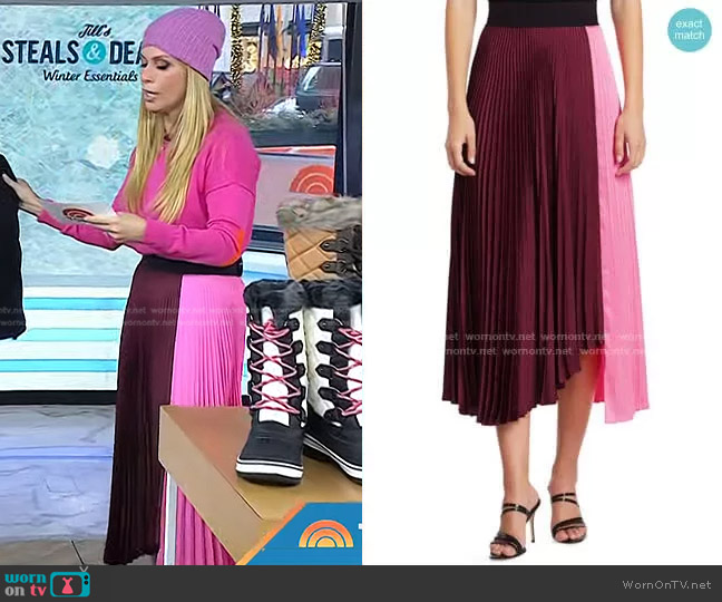 A.L.C. Grainger Asymmetrical Pleated Midi Skirt worn by Jill Martin on Today