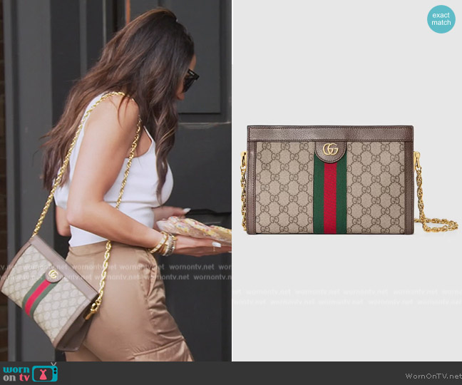 Gucci Ophidia GG small shoulder bag worn by Melissa Gorga on The Real Housewives of New Jersey