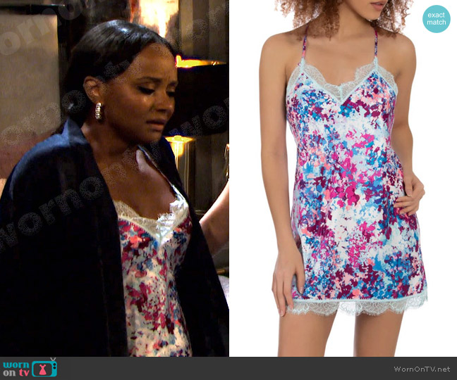 In Bloom by Jonquil Floral Chemise worn by Chanel Dupree (Raven Bowens) on Days of our Lives