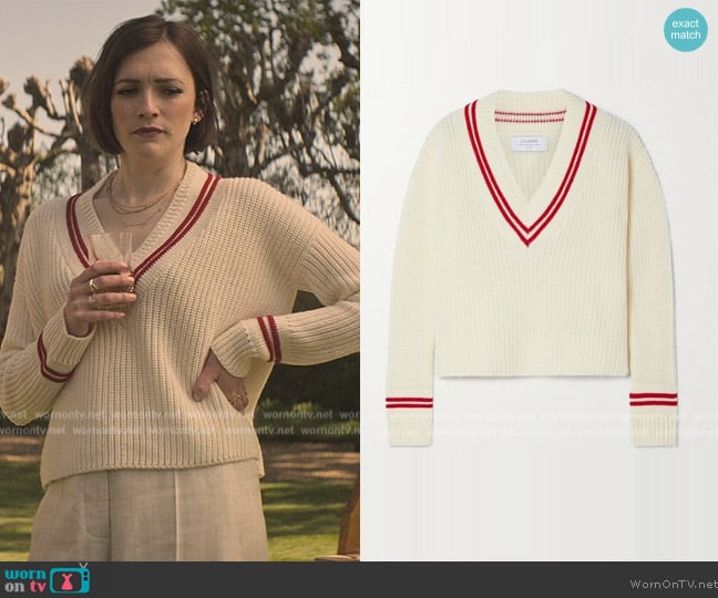 La Ligne V-neck Tennis Sweater worn by Kate (Charlotte Ritchie) on You