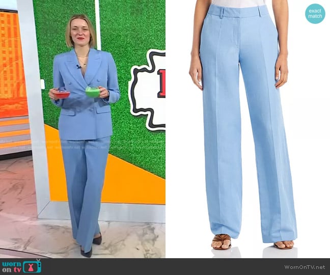 Lafayette 148 NY Silk Linen Wide Leg Sullivan Pants worn by Vanessa Price on Today