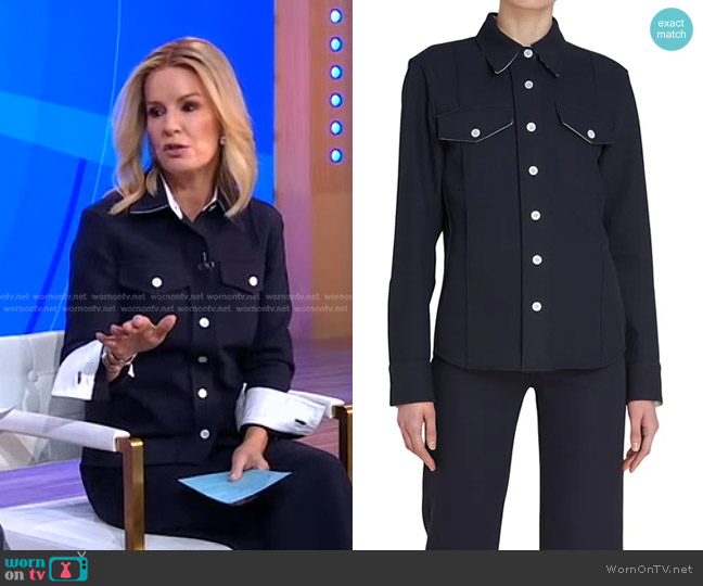 Meryll Rogge Button-Front Denim-Twill Shirt worn by Dr. Jennifer Ashton on Good Morning America