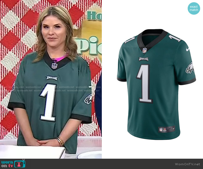 Nike Philadelphia Eagles Vapor Limited Stitched Jersey worn by Jenna Bush Hager on Today