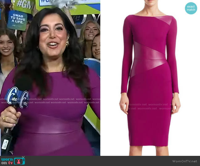 Chiara Boni La Petite Robe Off-The-Shoulder BodyCon Dress worn by Alicia Vitarelli on Good Morning America